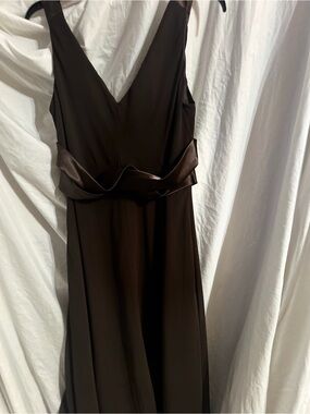 Jones Wear Dark Brown V-Neck Petite Dress